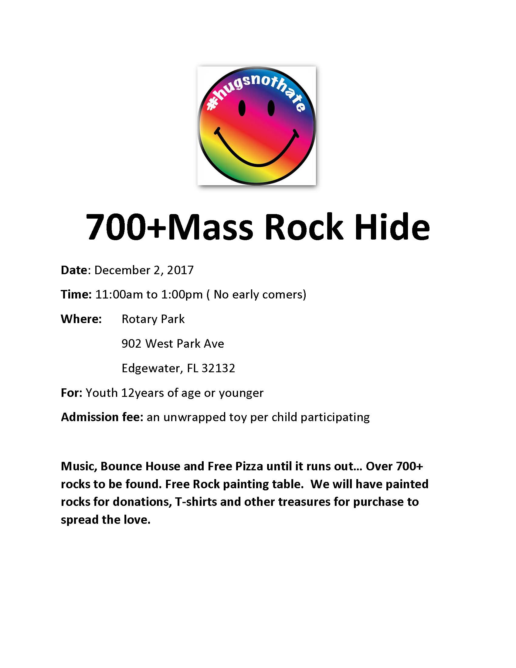 Hugs Not Hate Rock Hide Event Rock Hide Flyer