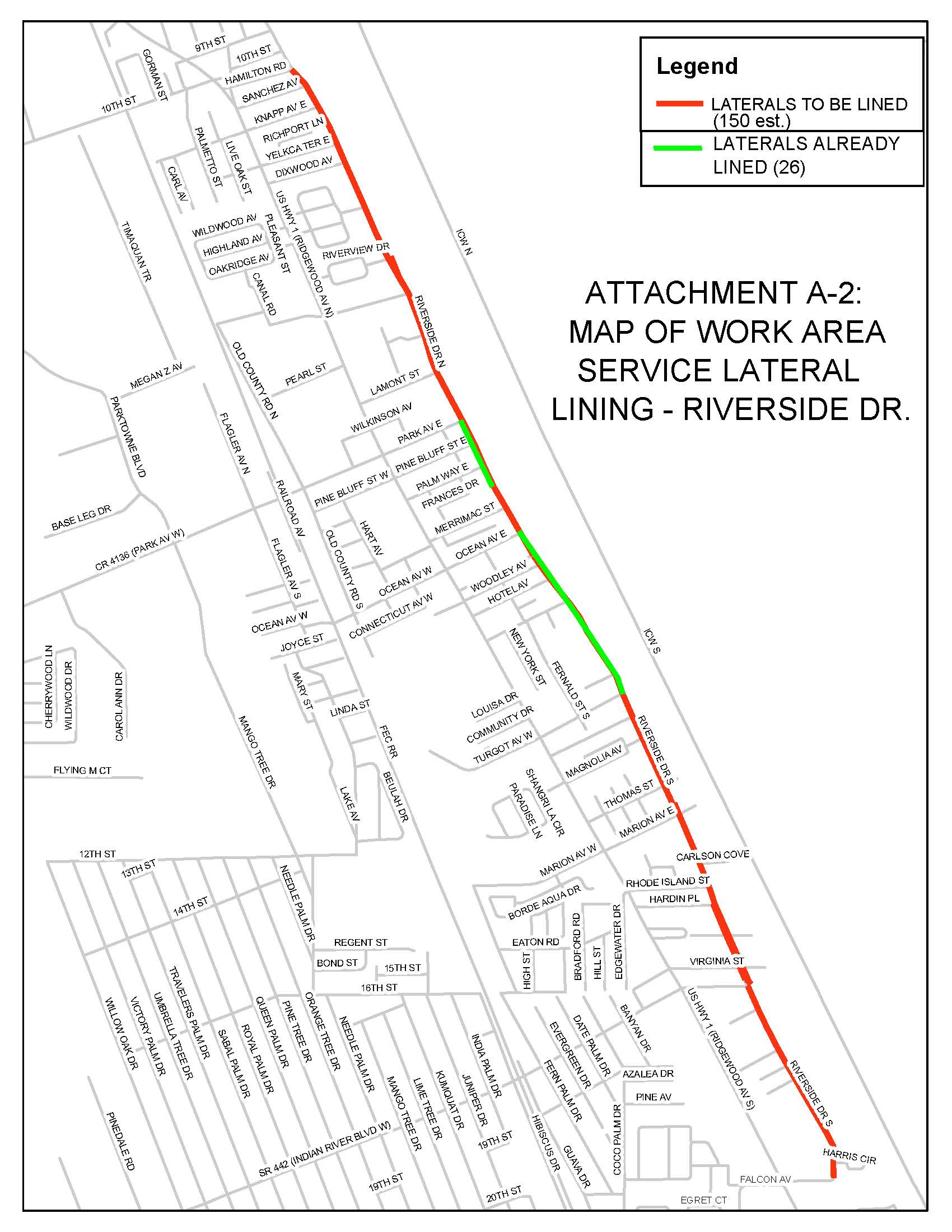 Map-Riverside Drive Sewer Lateral Lining
