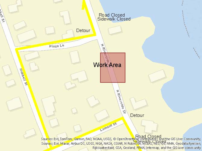 Road Closure - Riverside Drive - Plaza and Lamont