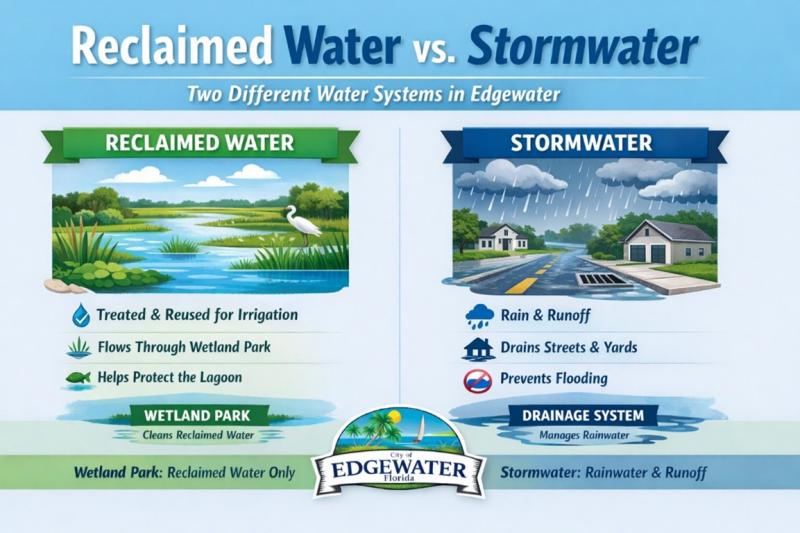 Reclaimed water vs Stormwater: Two Different Systems in Edgewater