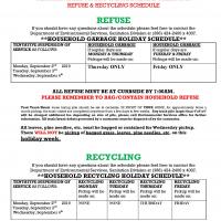 Hurricane Dorian Refuse and Recycling Schedule 9-4-19