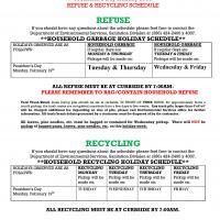 2018 President's Day Holiday Refuse and Recycling Schedule