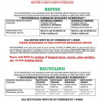 2018 Refuse-Recycling Holiday Schedule-Independence Day