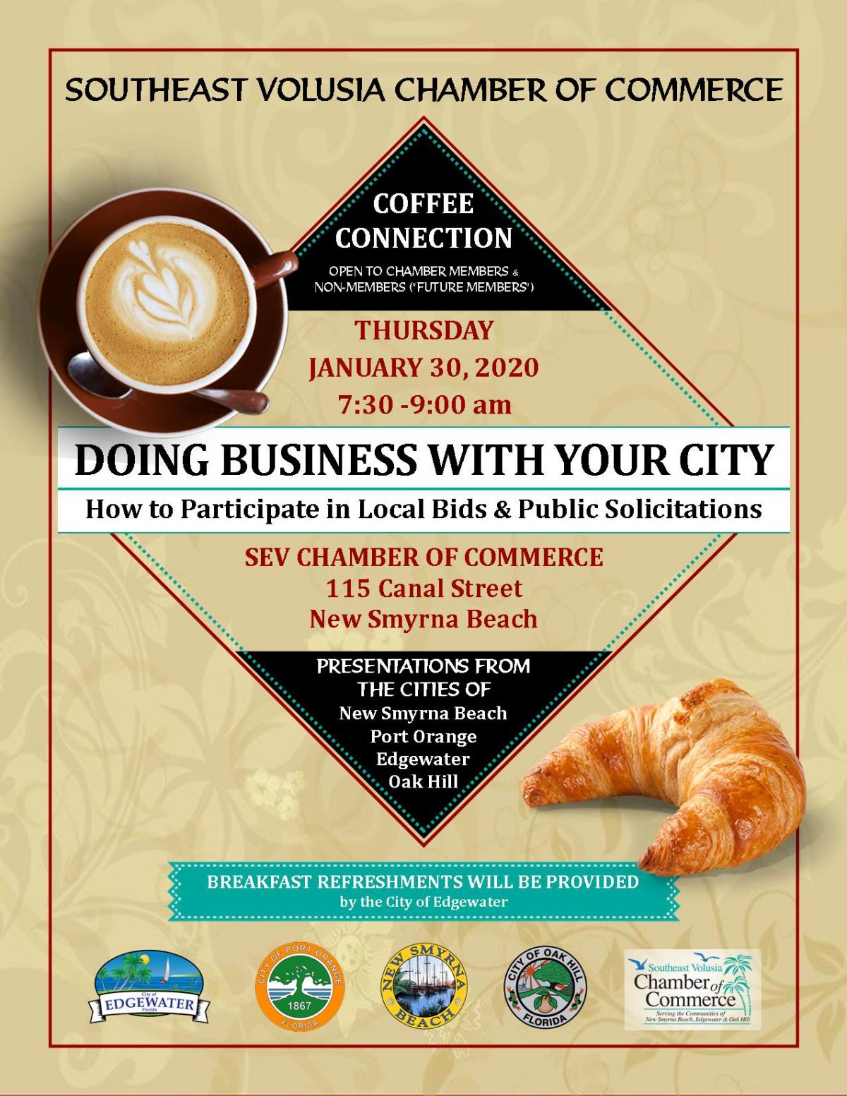Southeast Volusia Chamber of Commerce Coffee Connection - January 30, 2020