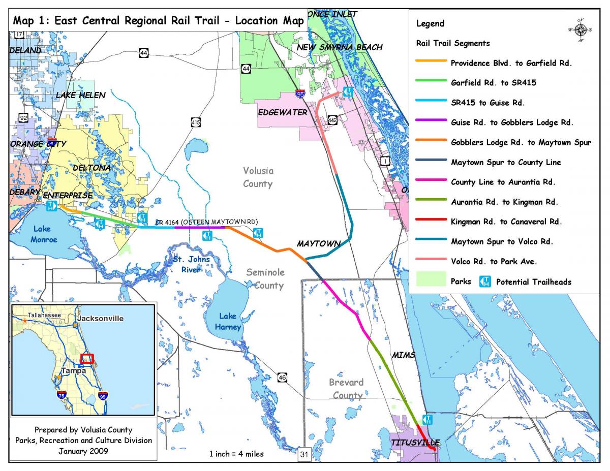 map of rail trail