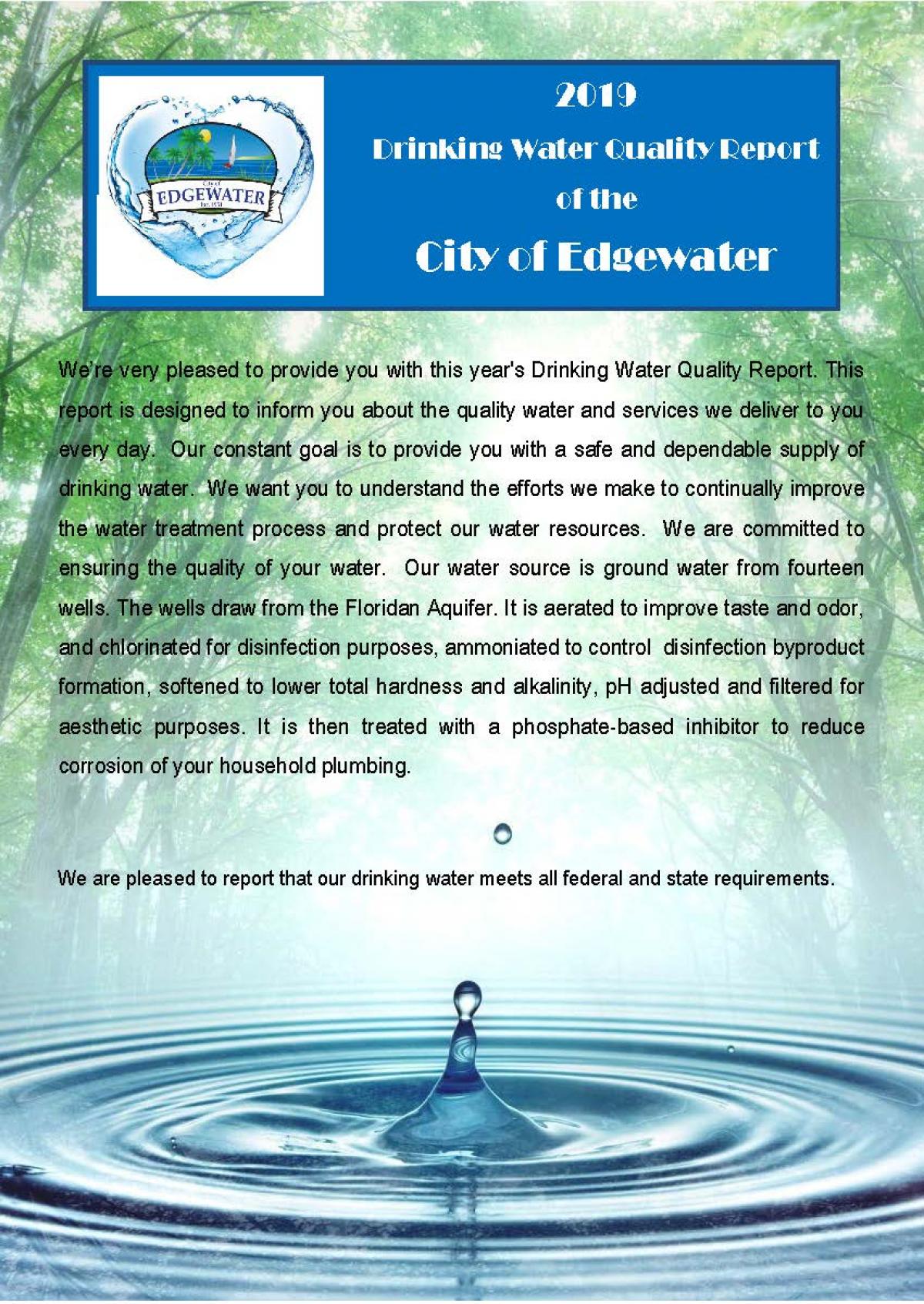 2019 Water Quality Report Page One