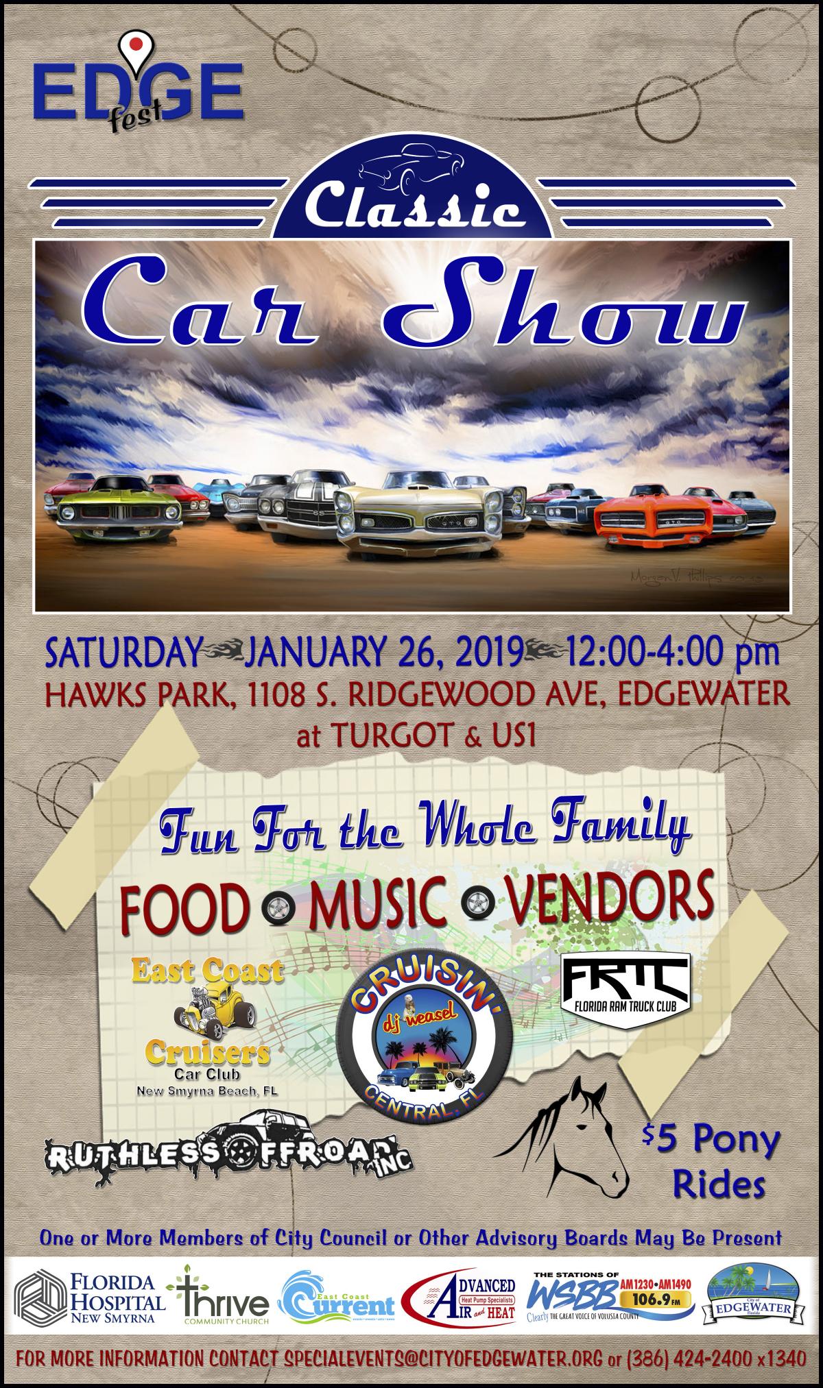 Classic Car Show EdgeFest Car Show Flyer