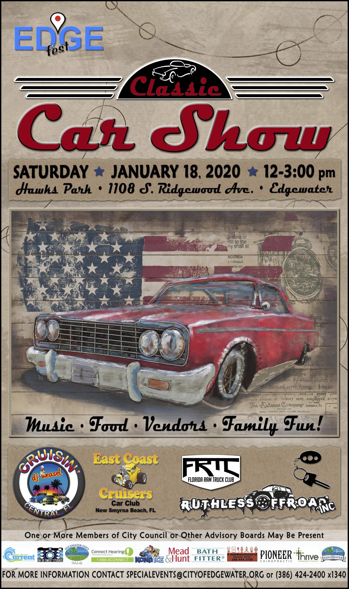 Edgefest Classic Car Show Flyer 1-18-2020