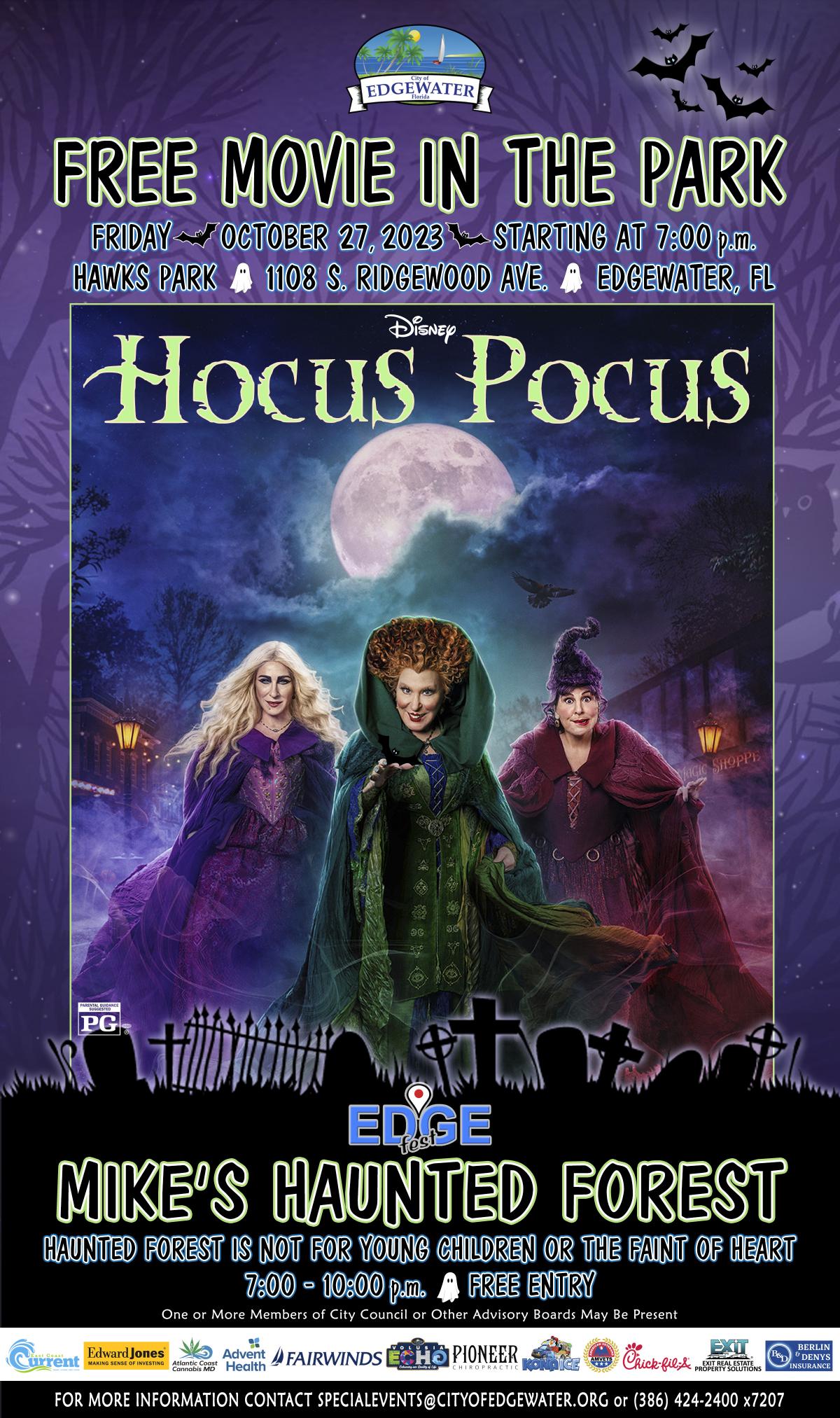 Free Movie & Haunted Forest Flyer