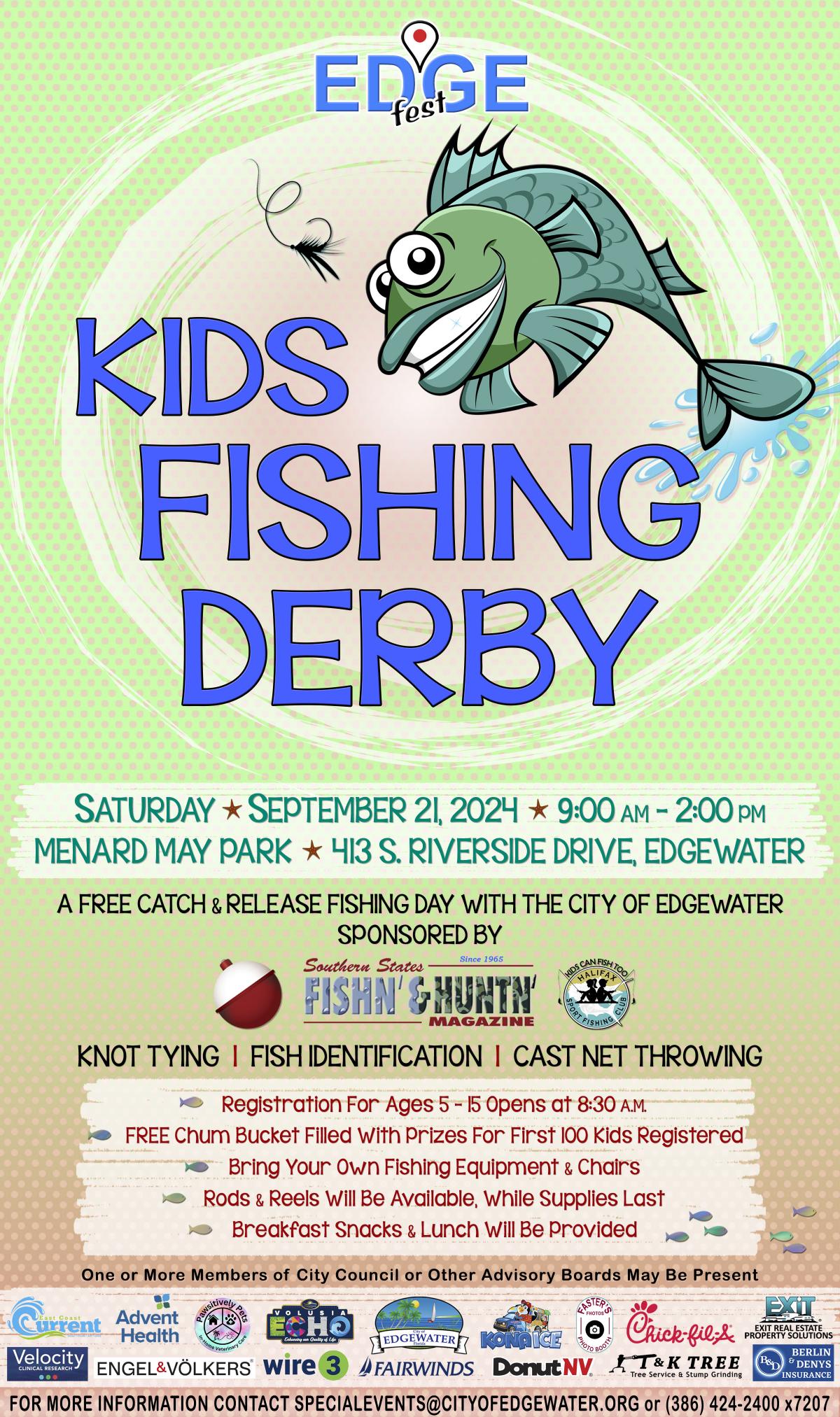 kids fishing derby flyer