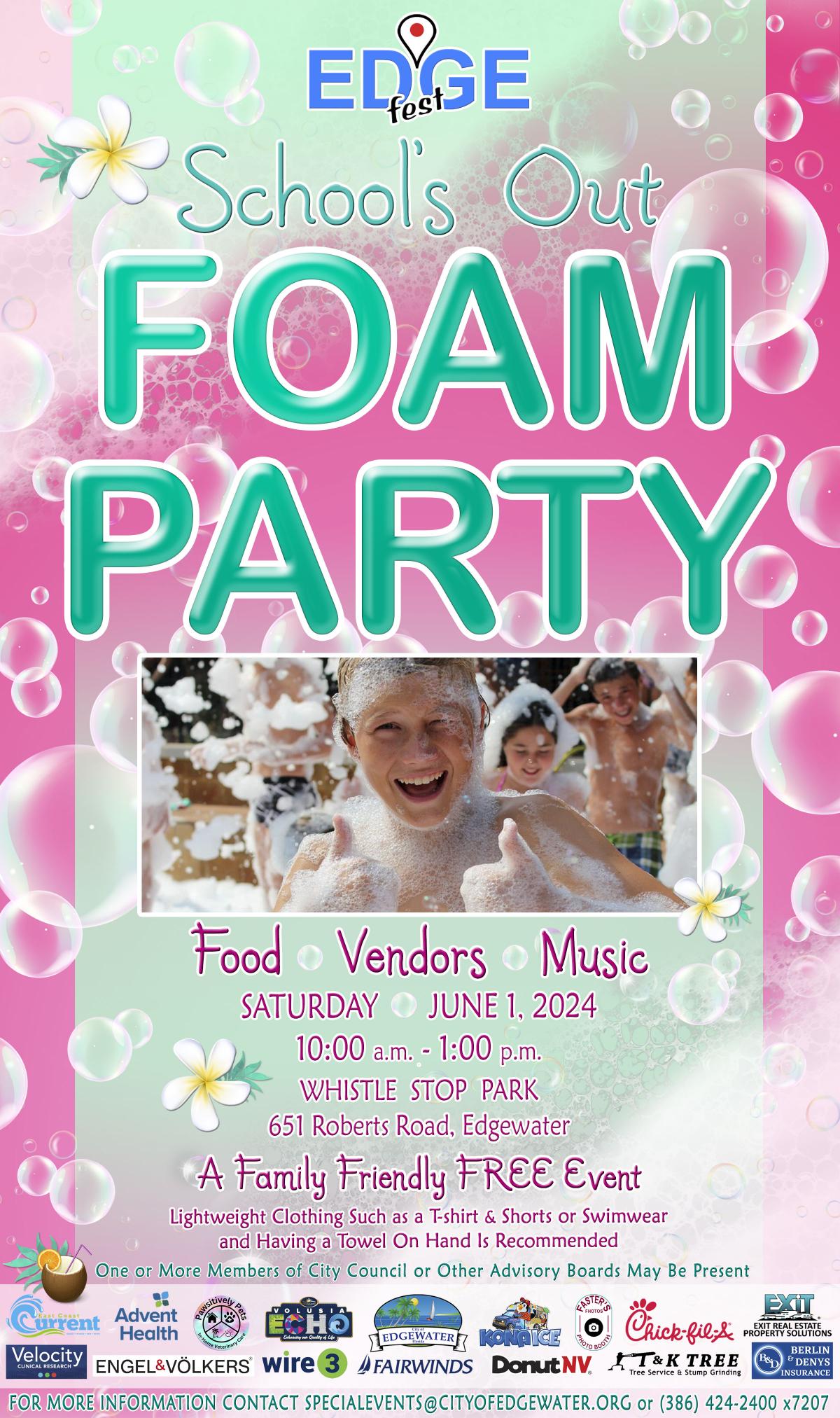 School's Out Foam Party Flyer