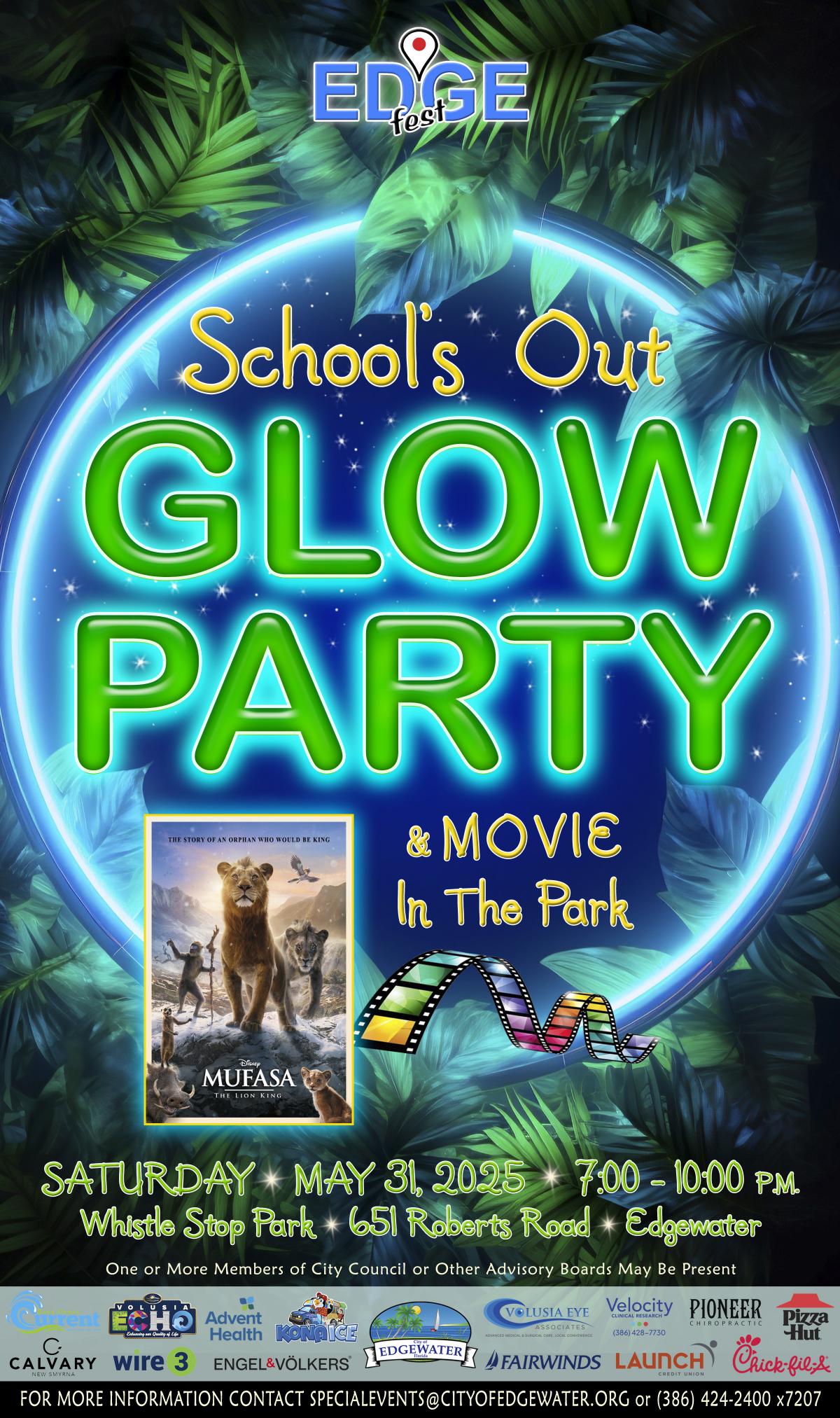 Glow party flyer