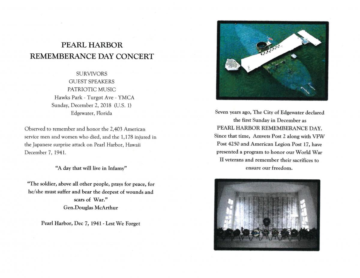 Pearl Harbor Remembrance Concert 12-02-2018 Pearl Harbor Remembrance Concert 12-02-2018