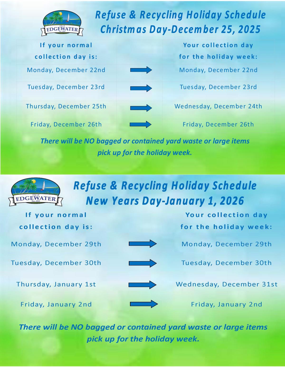 Christmas and New Years Day